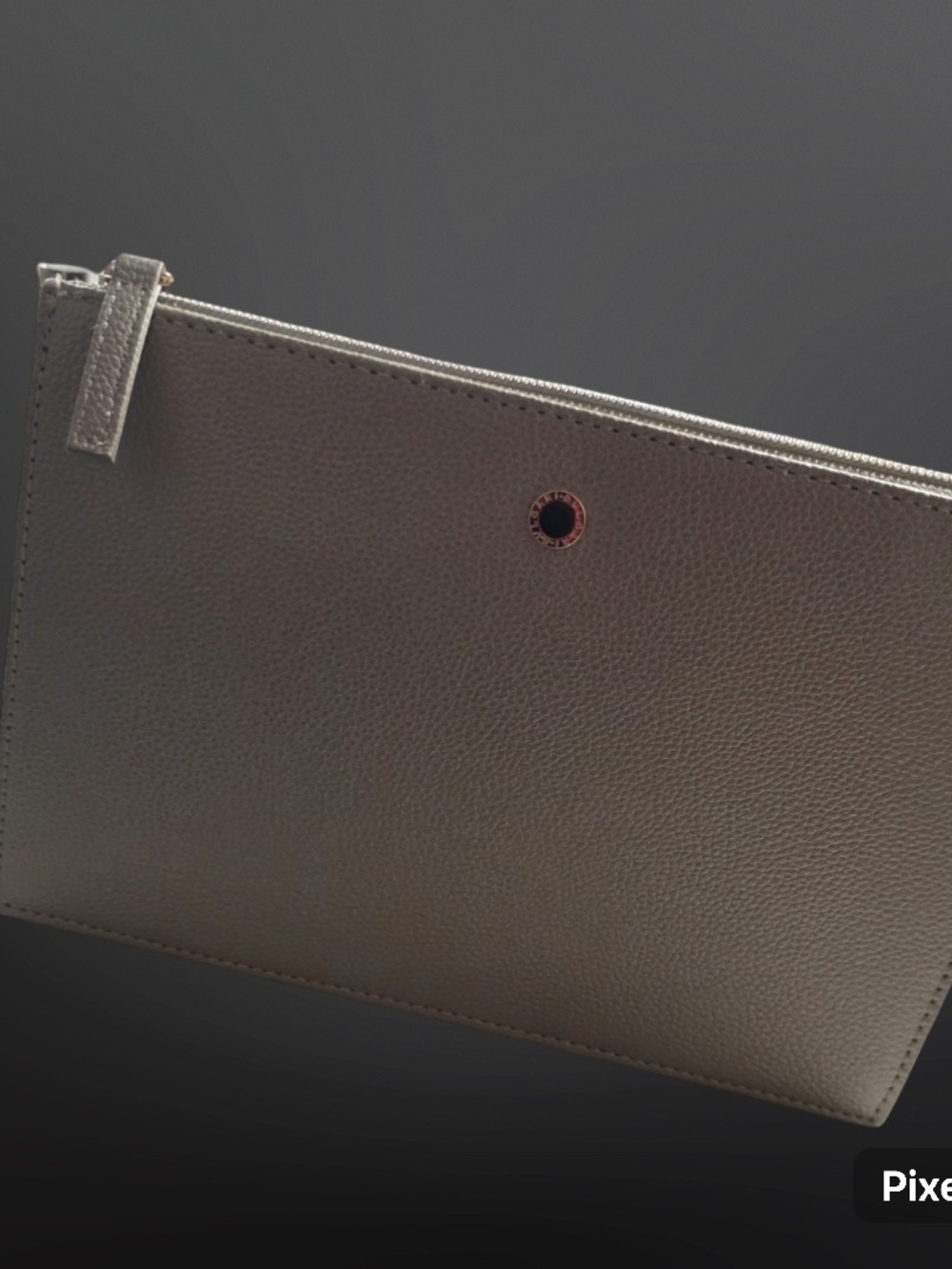 Bulgari Gray Pebbled Leather Toiletry Pouch